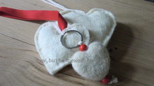 Hart gevilt wol rood lint - Image 2