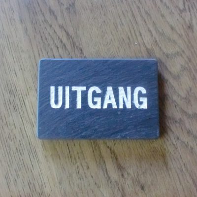 Leisteen deurplaat 'Uitgang'