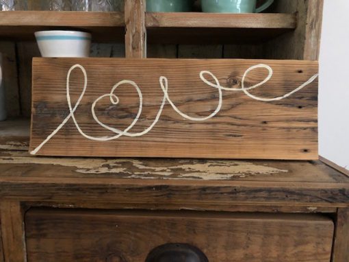 Tekstplank 'love' handgemaakt - Image 2