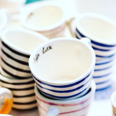2x Cup latte 5 stripes