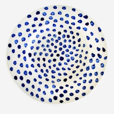 4x Plate blue dots 15cm